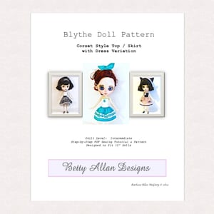 Blythe Sewing Pattern English. Blythe Doll Pattern English. Blythe Corset Top Pattern. Blythe Halter Top Pattern.Blythe Pattern PDF Download