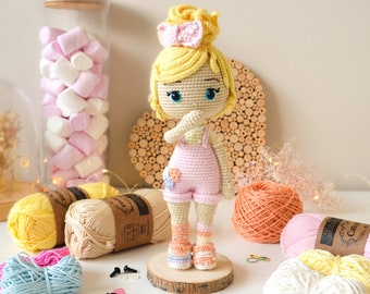 Kit de crochet MELODIE version blonde Amigurumi Poupée DIY Fournitures