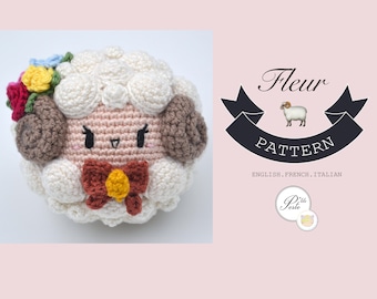 Crochet pattern  FLEUR  Sheep  Ram  Amigurumi  Child