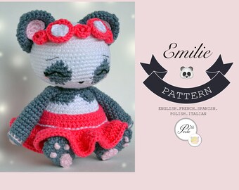 Crochet pattern  EMILIE  Panda  Amigurumi  Child
