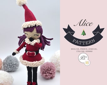 Crochet pattern  ALICE  Christmas  Amigurumi  Child