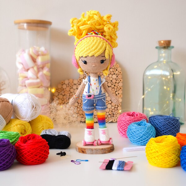 Kit de crochet CHARLOTTE Amigurumi Poupée DIY Fournitures