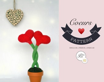 Crochet pattern  HEART  Amigurumi  Decoration