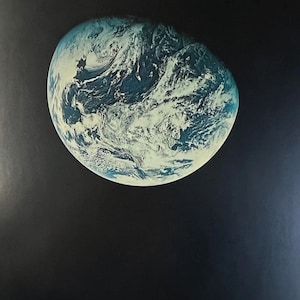Set Of 4 Framed Vintage Nasa Photographs Apollo and Gemini Missions Earth Rise ,  Western Hemisphere , East Coast Georgia , Mauritania set A