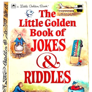Vintage Kleines Goldenes Buch voller Witze und Rätsel, Ausgabe 1983