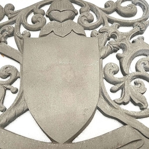 Heavy Vintage Medieval Wall Plaque Blank shield and Swords Cast metal 3D Gothic Decor impressive 62 x 51 cm large metal wall art