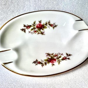 Vintage Rosenthal Ashtray red rose gold gilt midcentury German in beautiful condition trinket tray ashtray