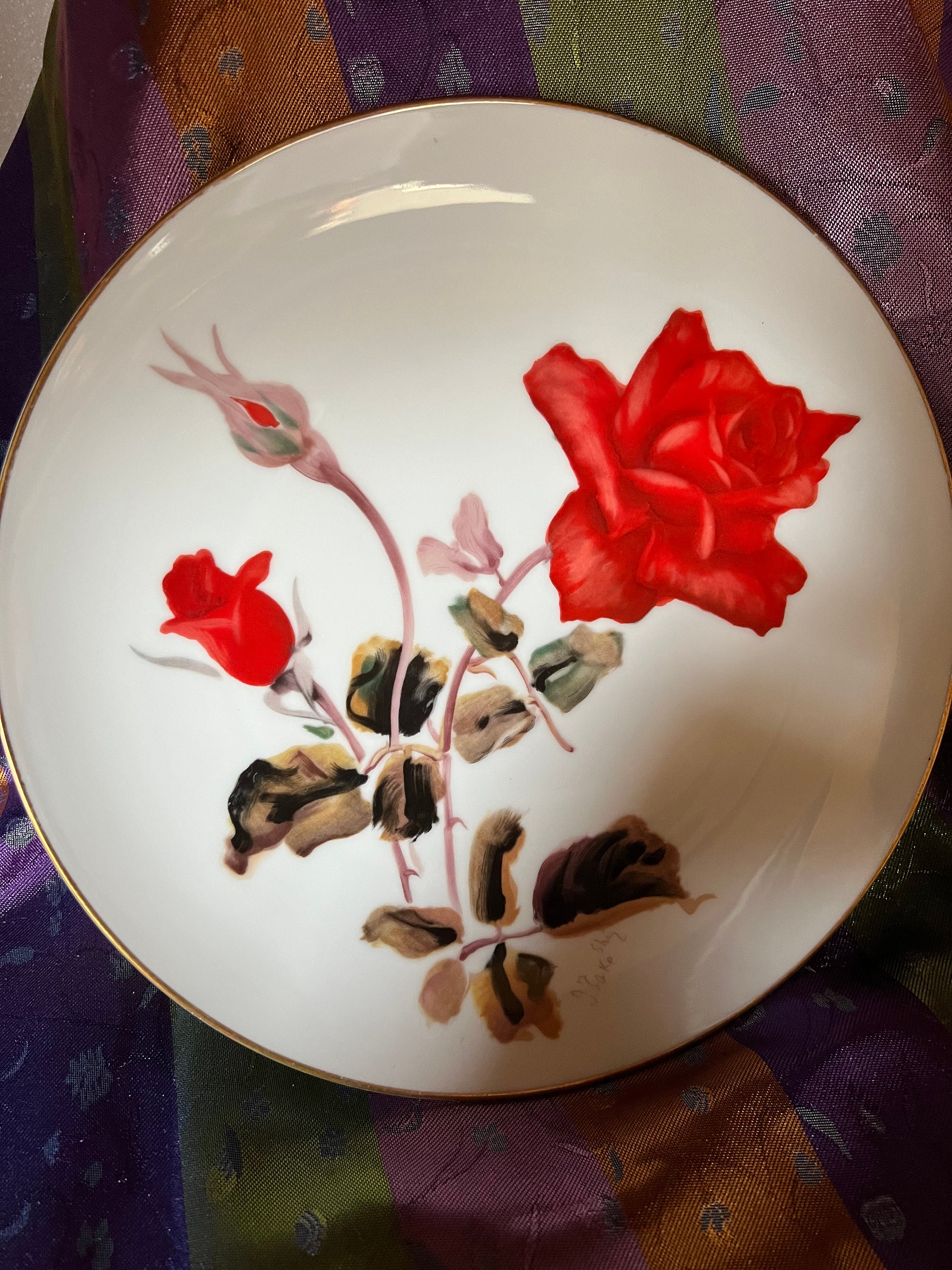 オールドノリタケ、里帰り品です。Old Noritake flower base OLD Noritake オールドノリタケ orange small flower vase（M