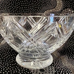 Crystal bowl footed crystal bowl cut crystal bowl footed bowl crystal fruit bowl crystal serving bowl crystal tableware vgc see video