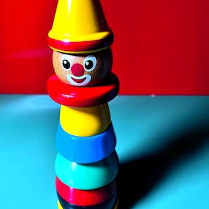 Juguete de madera apilable de payaso BRIO – 9 piezas de juguete de madera