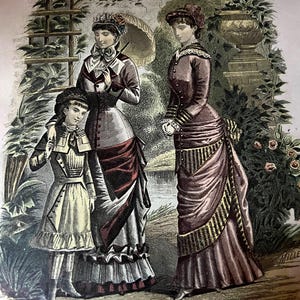 REVUE DE LA MODE 印刷物 1868年 【商品番号①】 Ladies Fashion Print - 