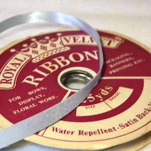 Vintage Royal Velvet Ribbon Roll: Soft Blue Satin Back, Water Repellent