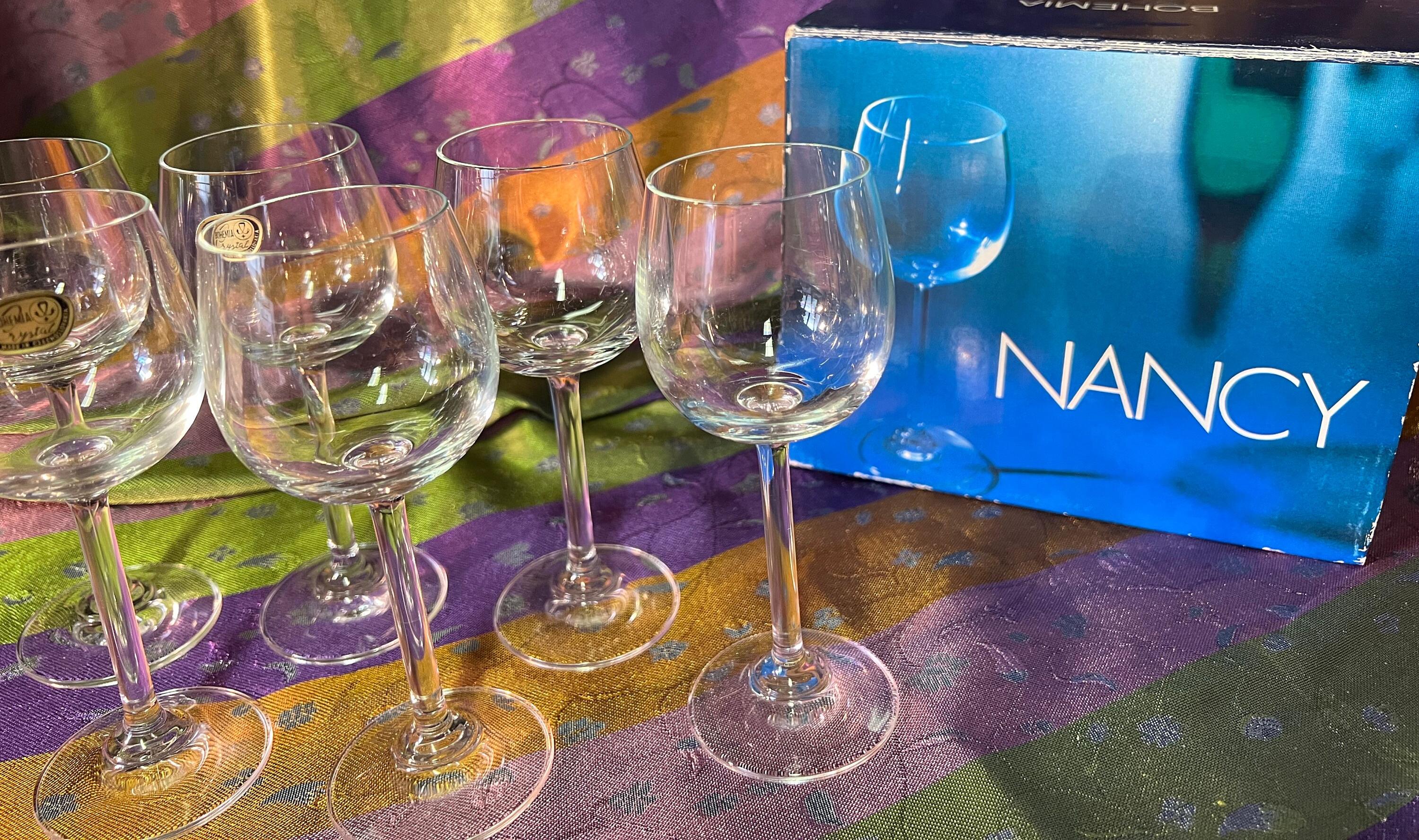 Set of 6 Bohemia Crystal Sherry Glasses | Czech Port Wine Barware