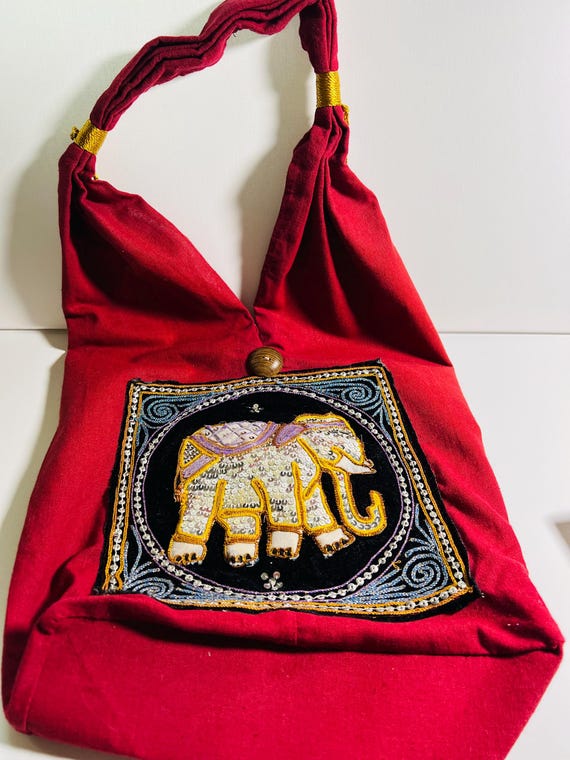 Boho Shoulder Bag Elephant Sequence - image 11