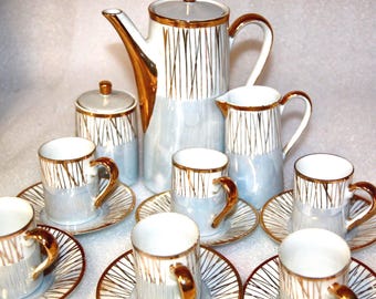 Vintage Japanese Tea Set: Mid-Century Fine China Service for 6