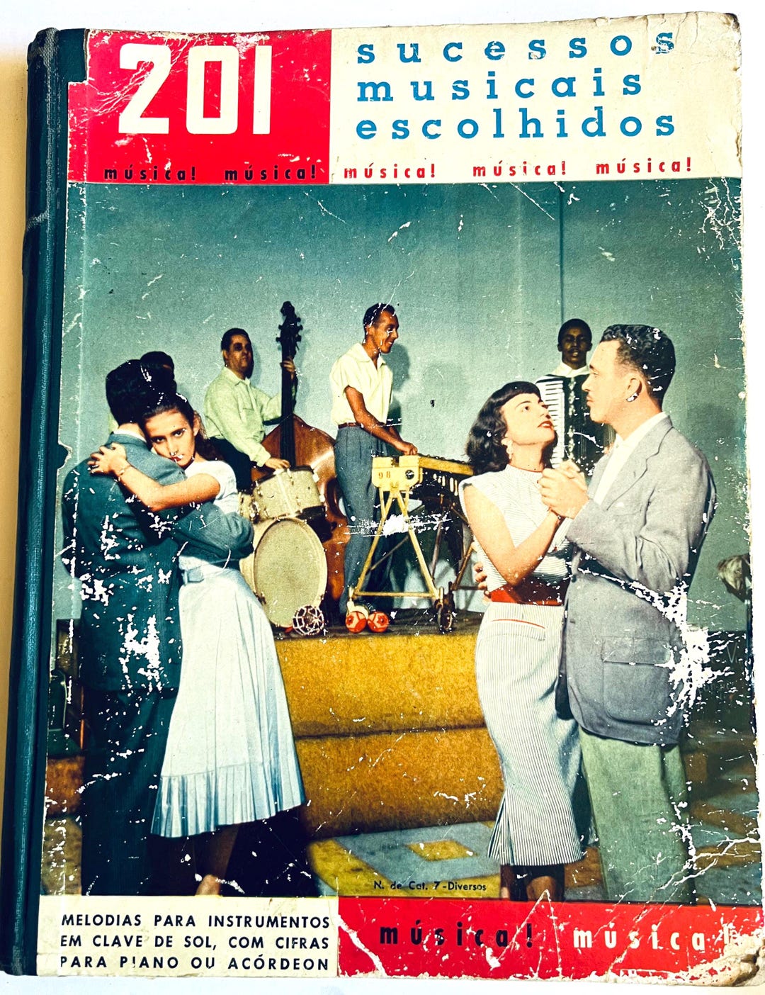 Vintage Brazilian Sheet Music Book: 201 Sambas, Piano & Accordion ...