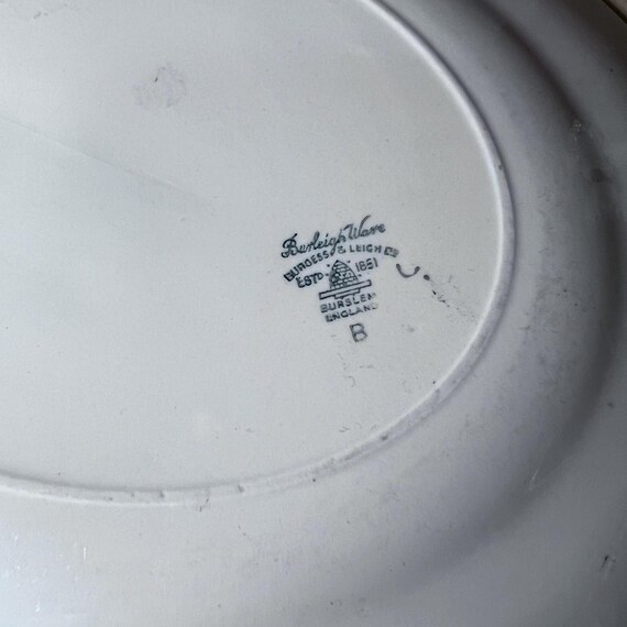 Vintage Burleigh Ware Oval Platter: Teal Floral Ironstone, 1960s