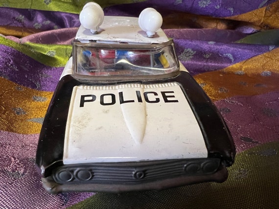 ブリキ パトカー police car レトロ ヴィンテージ tin ミニカー Vintage Tin Toy Friction Large Police Car Japan 1960s U-80 | eBay