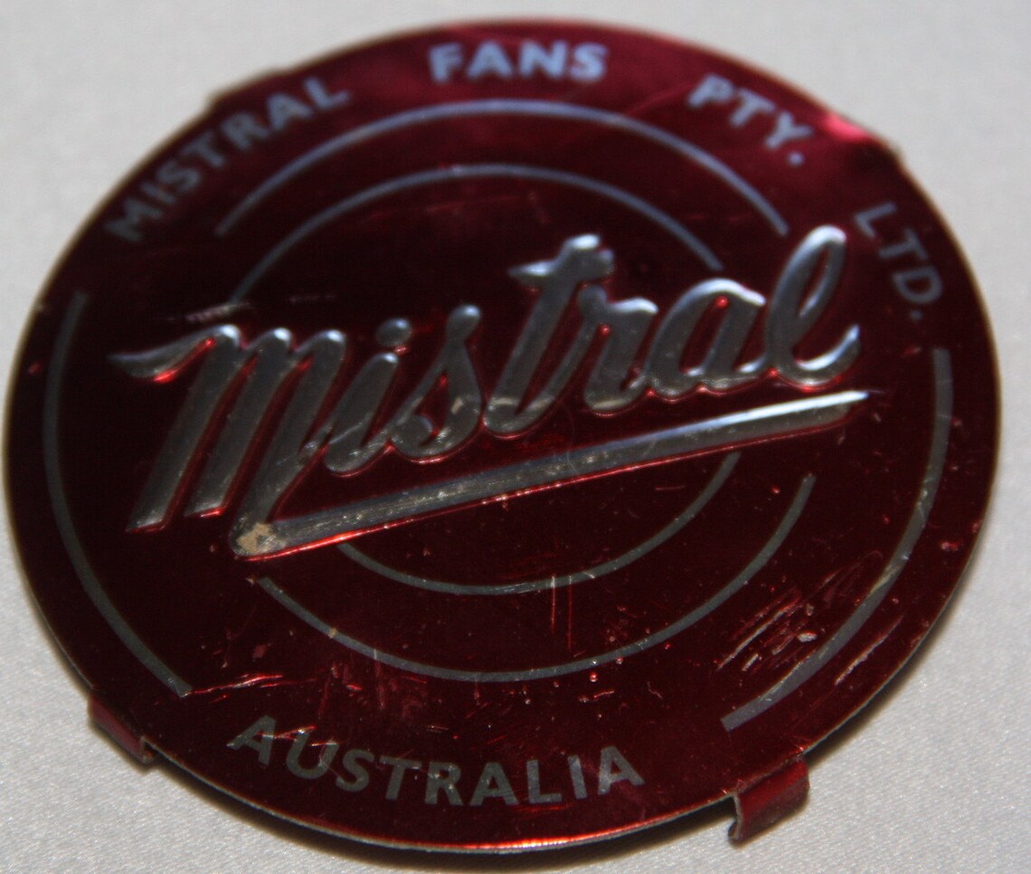 Mistral fan Australia front badge spare part for Mistral fan vintage