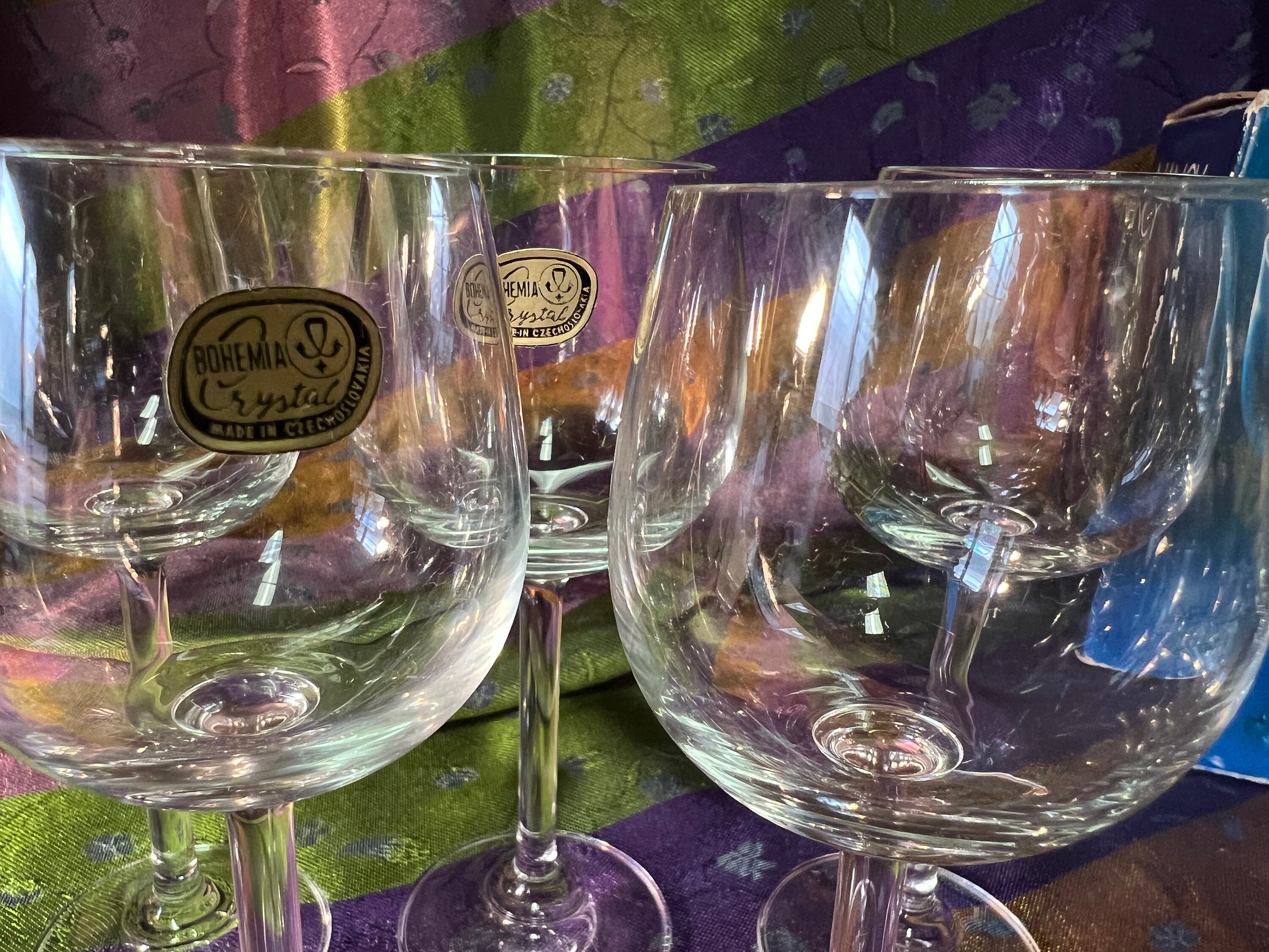 Set of 6 Bohemia Crystal Sherry Glasses | Czech Port Wine Barware