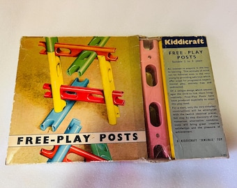 Vintage Kiddicraft Free Play Posts: 1960s Educational Toy Set