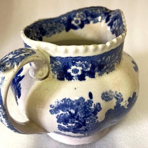 Jarra antigua Adams azul y blanca, década de 1890 y 1920, escena ganadera, decoración vintage.