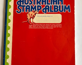 Vintage Australian Stamp Album: 1966-1977 Illustrated Beginner Album