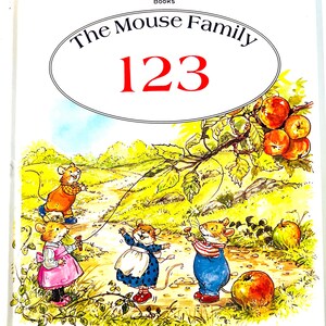 The Mouse Family  123   Pre school Book  hard cover Brimax Books Newmarket England vintage children&#39;s book teaching book numbers book