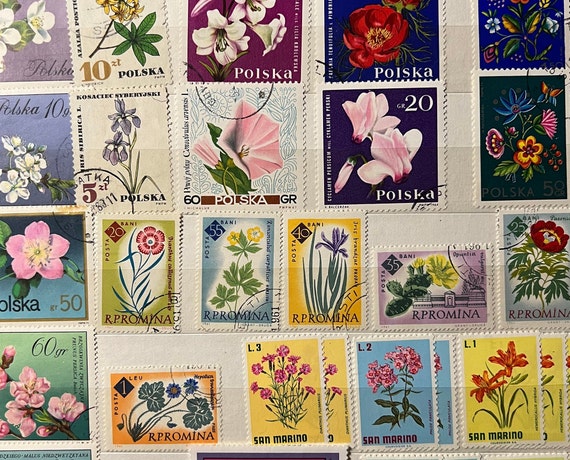 Postage Stamps Floral Collection Flower Stamps 39 Stamps Floral Flower  Theme Poland Hungary San Marino Romania Flowers of the World X 39 -   Sweden