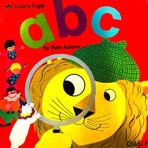 Mr. Lion&#39;s ABC by Pam Adams Child&#39;s Play Large vintage children&#39;s Book die cut from the Book With Holes Series alphabet ABC preschool 1989