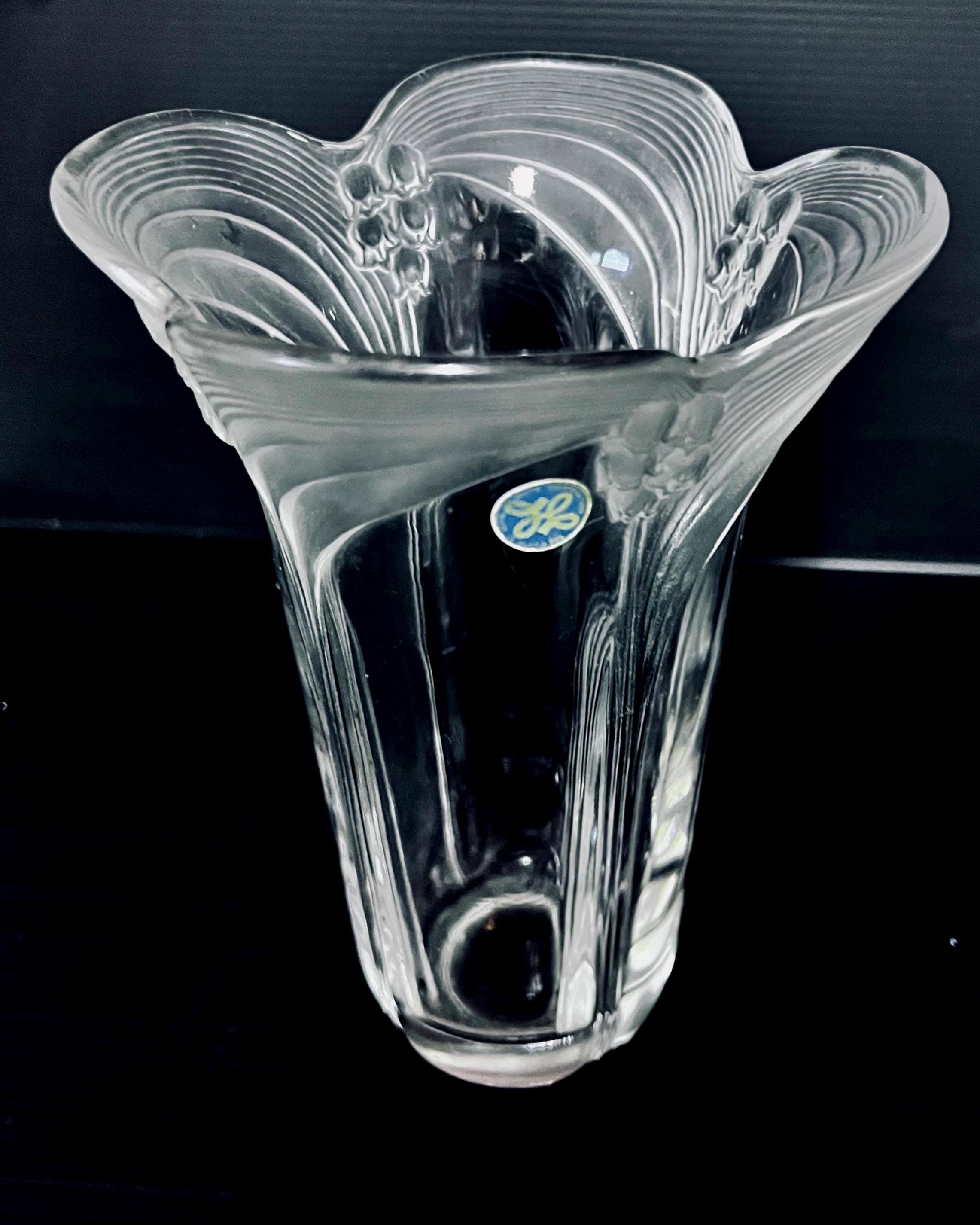 Vintage Frosted Lily of the Valley Vase - Hoya Japanese Art Glass