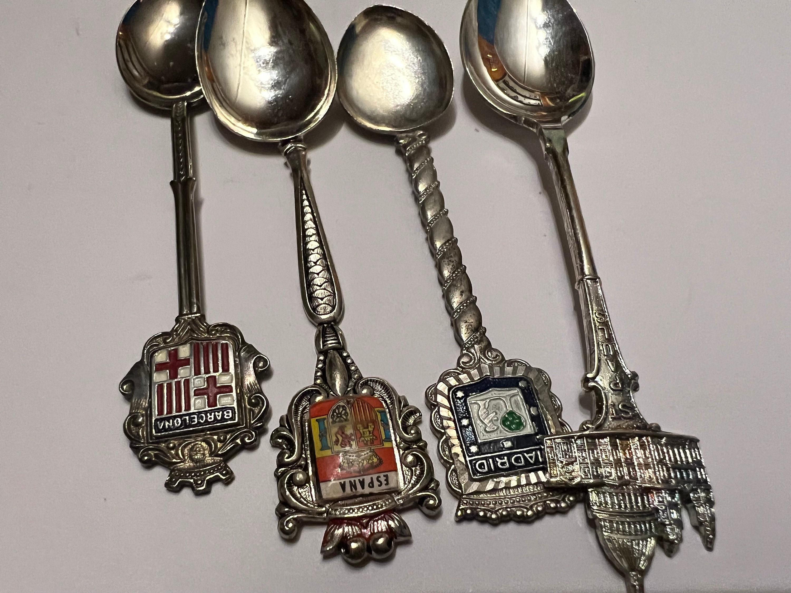 Collectible Spoons Souvenir Spoons Spain X 3 Madrid Barcelona Espana