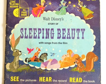 1965 Sleeping Beauty Disneyland Record & Book: Vintage 33 1/3 LP