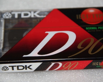 TDK vintage TDK cassette tape D 90 original seal new 90 minute tape Made in Japan 80's cassette tape more than one available Vintage TDK