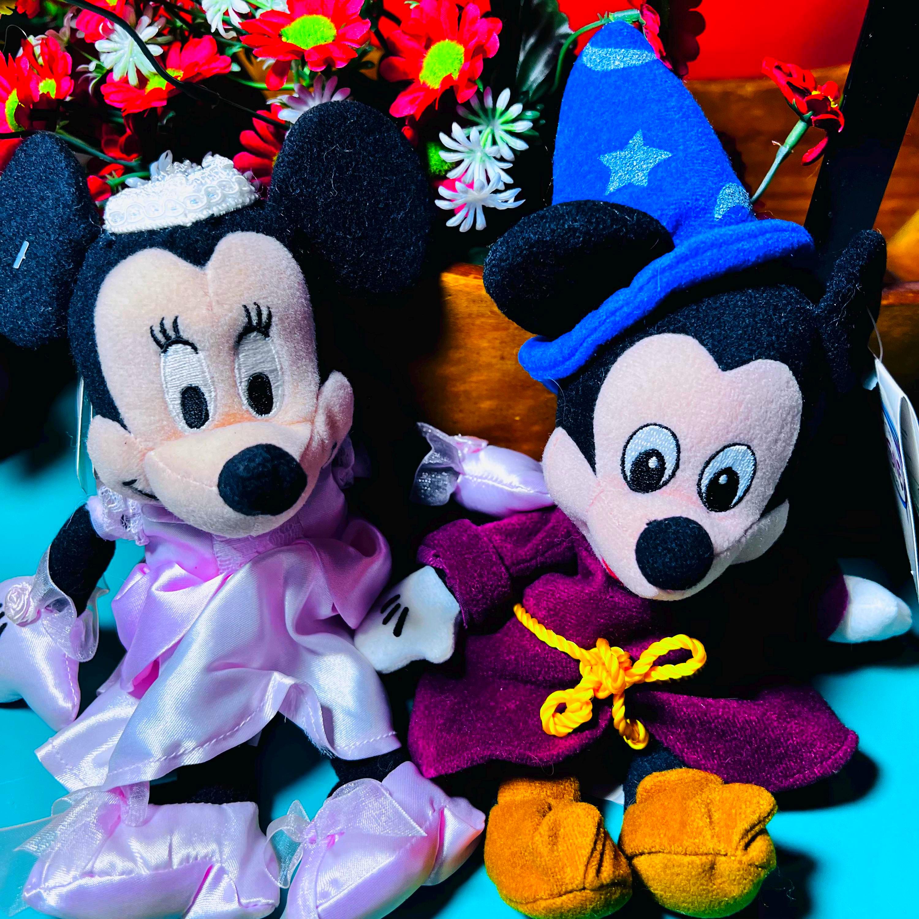 Vintage Disney Mickey & Minnie Mouse Plush Set of 2 30 Cm Soft