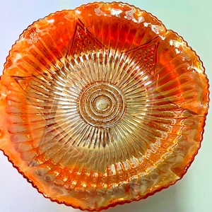 Cuenco de cristal de carnaval vintage de 19 cm, cristal prensado decorativo, cristal de carnaval vintage