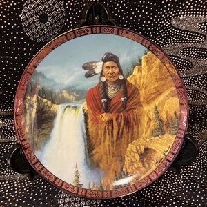 Limited Edition Sammler Teller American Indian Heritage Foundation Museum Chief Joesph Spirit Of Freiheit Limited Edition signiert 20 cm schön
