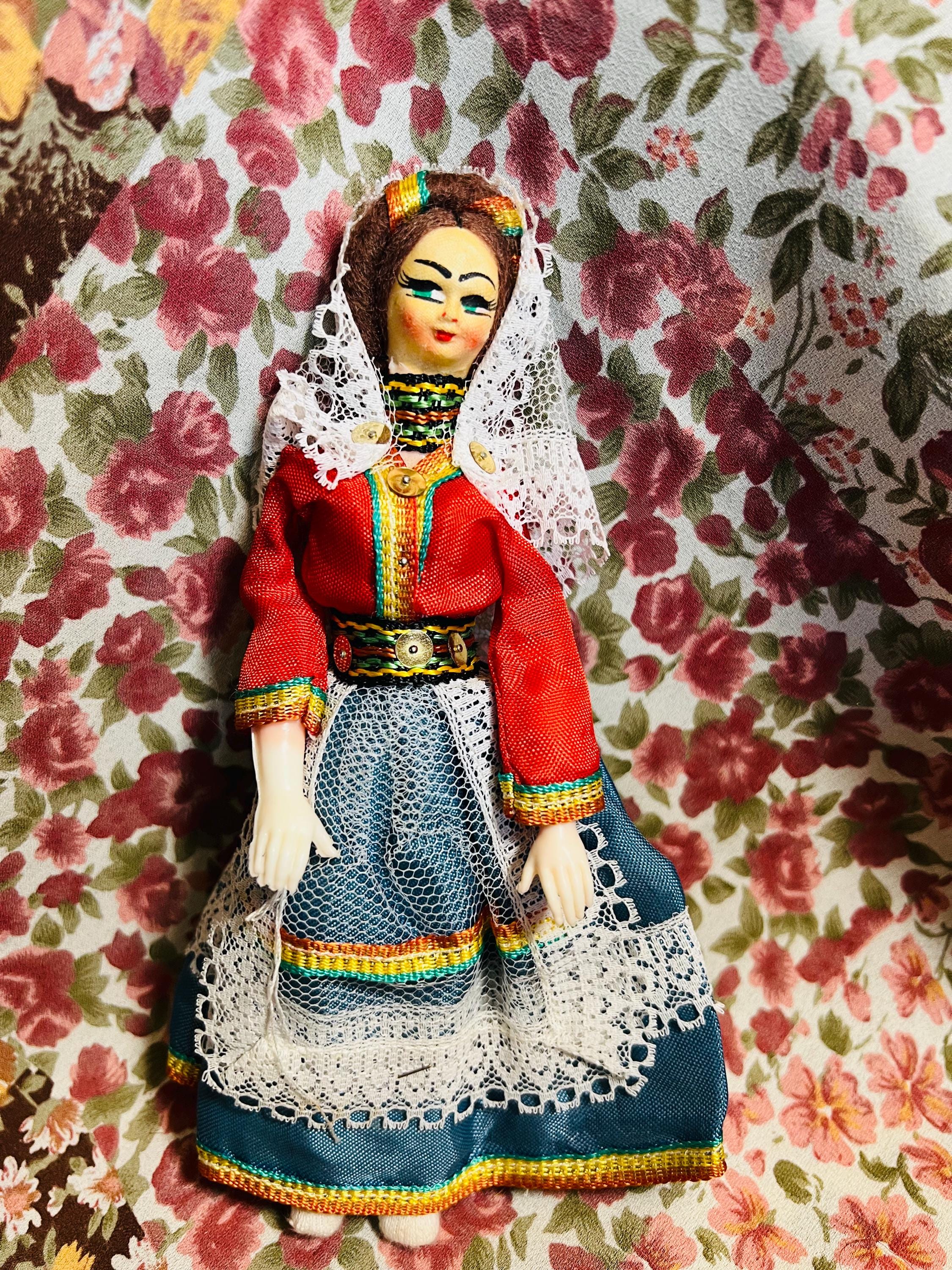 Vintage Souvenir Costume Doll: Hand-painted Face, 18cm - Etsy