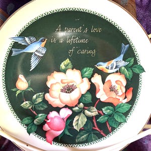 collectible plate A Parent&#39;s Love is a lifetime of caring Made in  Japan American Greetings Corp 44144 gift from parent to child vintage