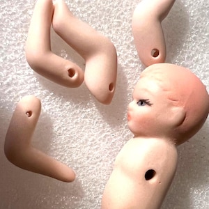Partes del cuerpo de la muñeca Tiny Bisque: extremidades de 4 cm, torso