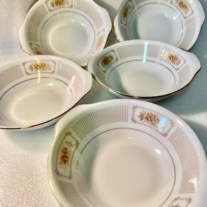 Ciotole vintage Noritake Montrose (set da 5): porcellana giapponese del 1968
