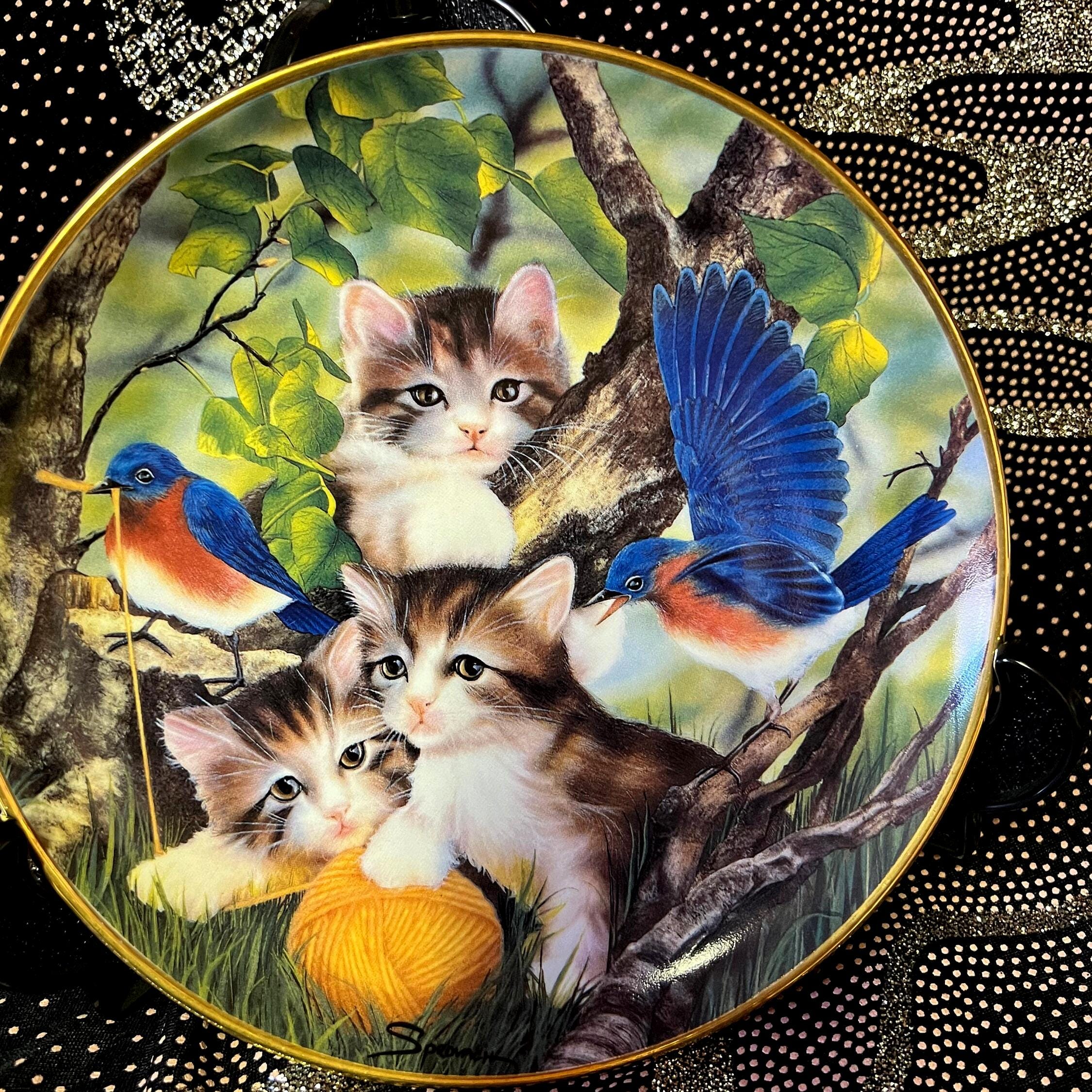 Franklin Mint Heirloom Kittens Plate: Limited Edition Spinning