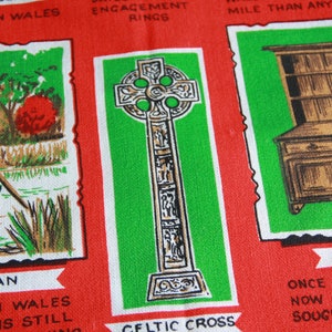 Vintage Tea towel Land of Our Fathers   retro tea towel item F retro kitchen wall decor vintage kitchen Welsh Tea Towel Welsh Souvenir