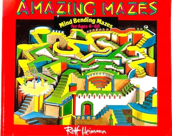 Vintage  Children's Maze Book – Rolf Heimann, Mind-Bending Puzzles, 1989 Edition