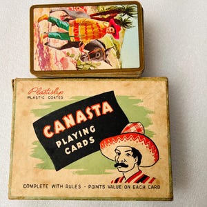 Canasta Hudson Australia vintage Canasta speelkaarten boxset vintage kaarten boxset complete set Canasta kaarten ruilkaarten Mexicaanse set