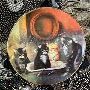 kittens  Limited Edition collectors plate Franklin Mint Heirloom Testing The Waters Adrienne Lester kittens playing in water cats kittens