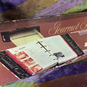 Il vassoio Gourmet di Hoky International Lakeville USA realizzato in Giappone porta ricette vintage vintage mai usato nella scatola originale porta ricette in metallo