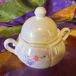 Vintage sugar Bowl Lidded sugar bowl lustreware handmade Italian Design Italian Design Sugar bowl vintage  handmade sugar bowl