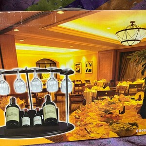 Zestaw Retro Mini Bar do samodzielnego wykonania drewnianego baru, oryginalne pudełko i instrukcja, mieści szklanki, butelki, mini bar, zestaw do samodzielnego montażu, mały bar