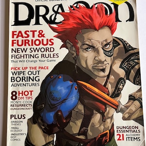 Offical Dungeons and Dragons Magazine November 2002 Fireball spell Template vintage Dungeon&#39;s and Dragon&#39;s collectible Magazine